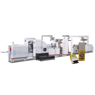 Square Bottom Food Paper Bag making Machine With 4 Colors Printing 