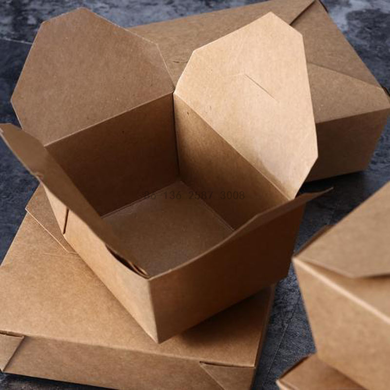 Automatic Paper Kraft Hamburger/Burger Box Cartonc Erecting Paper Lunch Box Making Machine