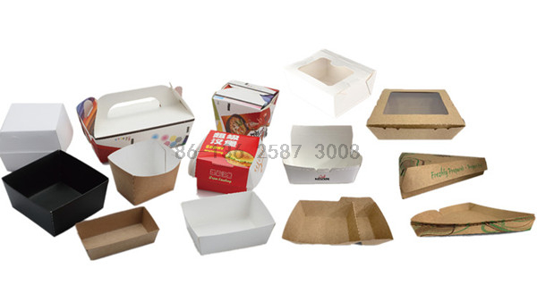 High Speed Paper Take Away Box Hamburger/Fish And Chips /Hot Dog Packaging Box Making Machine 