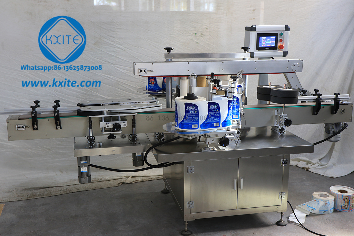 Automatic Paper Label Bottle Paste Labeling Machine for Wet Glue Paster Labeler Applicator For Round Square Flat Shaped Plastic Jar Glass Bottle Food Tin Can