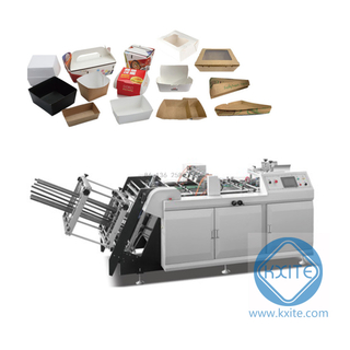 Automatic Paper Kraft Hamburger/Burger Box Cartonc Erecting Paper Lunch Box Making Machine